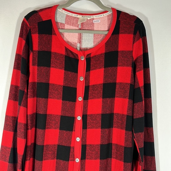 Lucky Brand Red & Black Plaid Onesie Pajamas - Picture 2 of 8